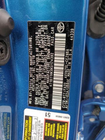 2019 TOYOTA CAMRY L 4T1B11HKXKU174392