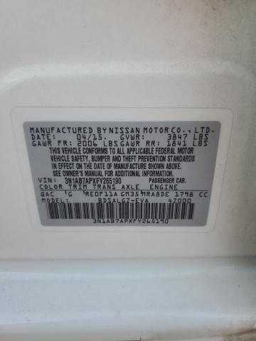 2015 NISSAN SENTRA S 3N1AB7APXFY265190