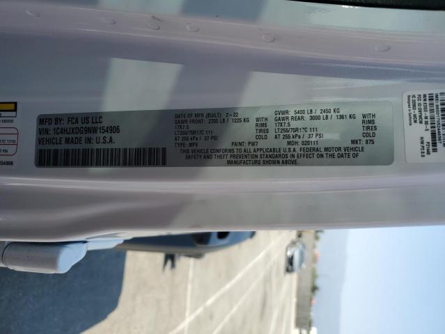 2022 JEEP WRANGLER U 1C4HJXDG9NW154906