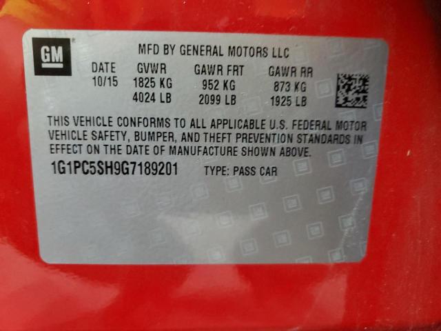 2016 CHEVROLET CRUZE LIMI 1G1PC5SH9G7189201