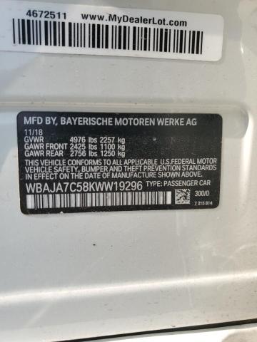 2019 BMW 530 XI WBAJA7C58KWW19296
