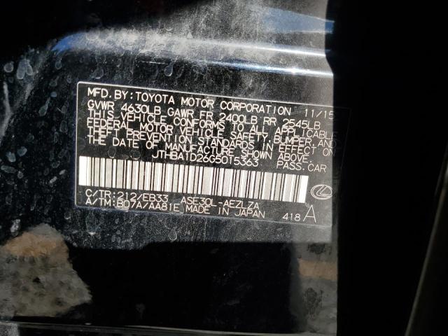 2016 LEXUS IS 200T JTHBA1D26G5015363