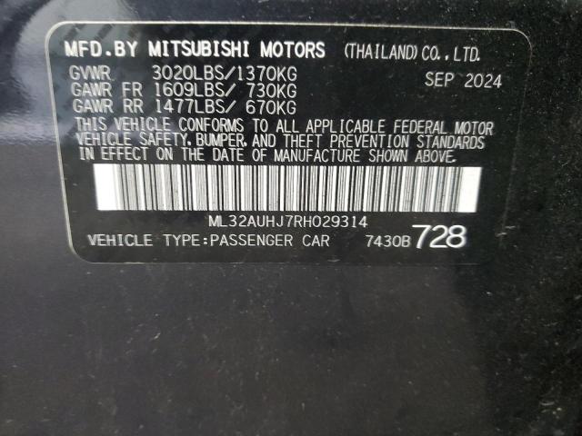 2024 MITSUBISHI MIRAGE ES ML32AUHJ7RH029314