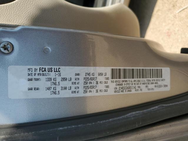 2016 DODGE GRAND CARA 2C4RDGCGXGR311142