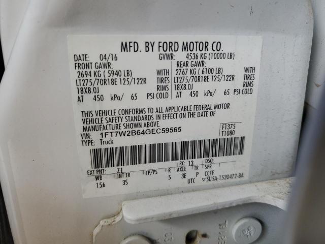 2016 FORD F250 SUPER 1FT7W2B64GEC59565