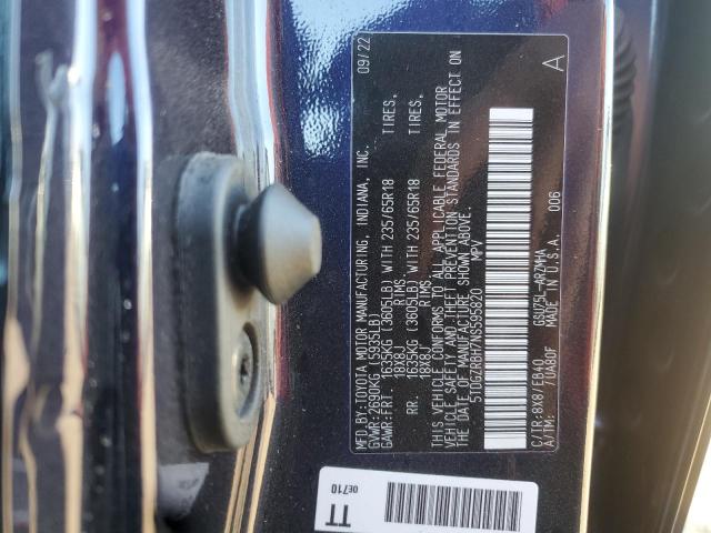 2022 TOYOTA HIGHLANDER 5TDGZRBH7NS595820