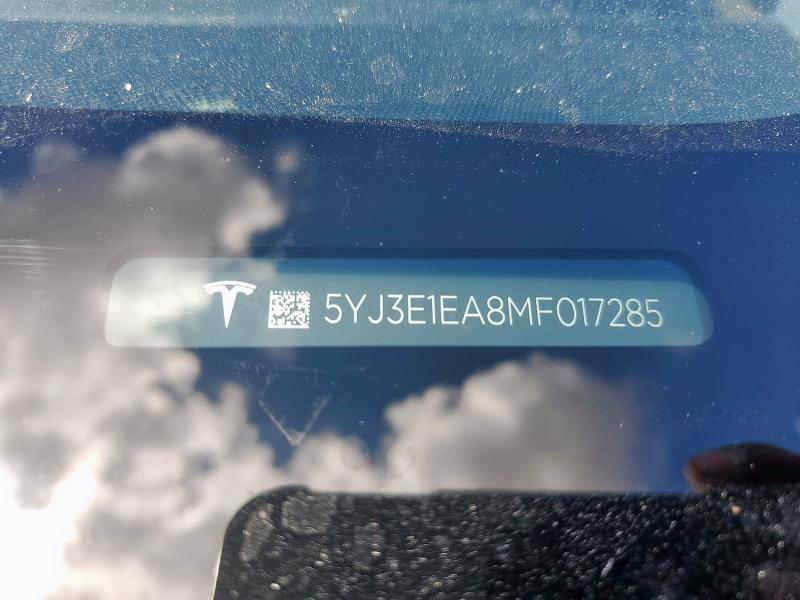 2021 TESLA MODEL 3 5YJ3E1EA8MF017285