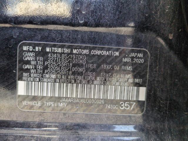 2020 MITSUBISHI OUTLANDER JA4AR3AU6LU030026