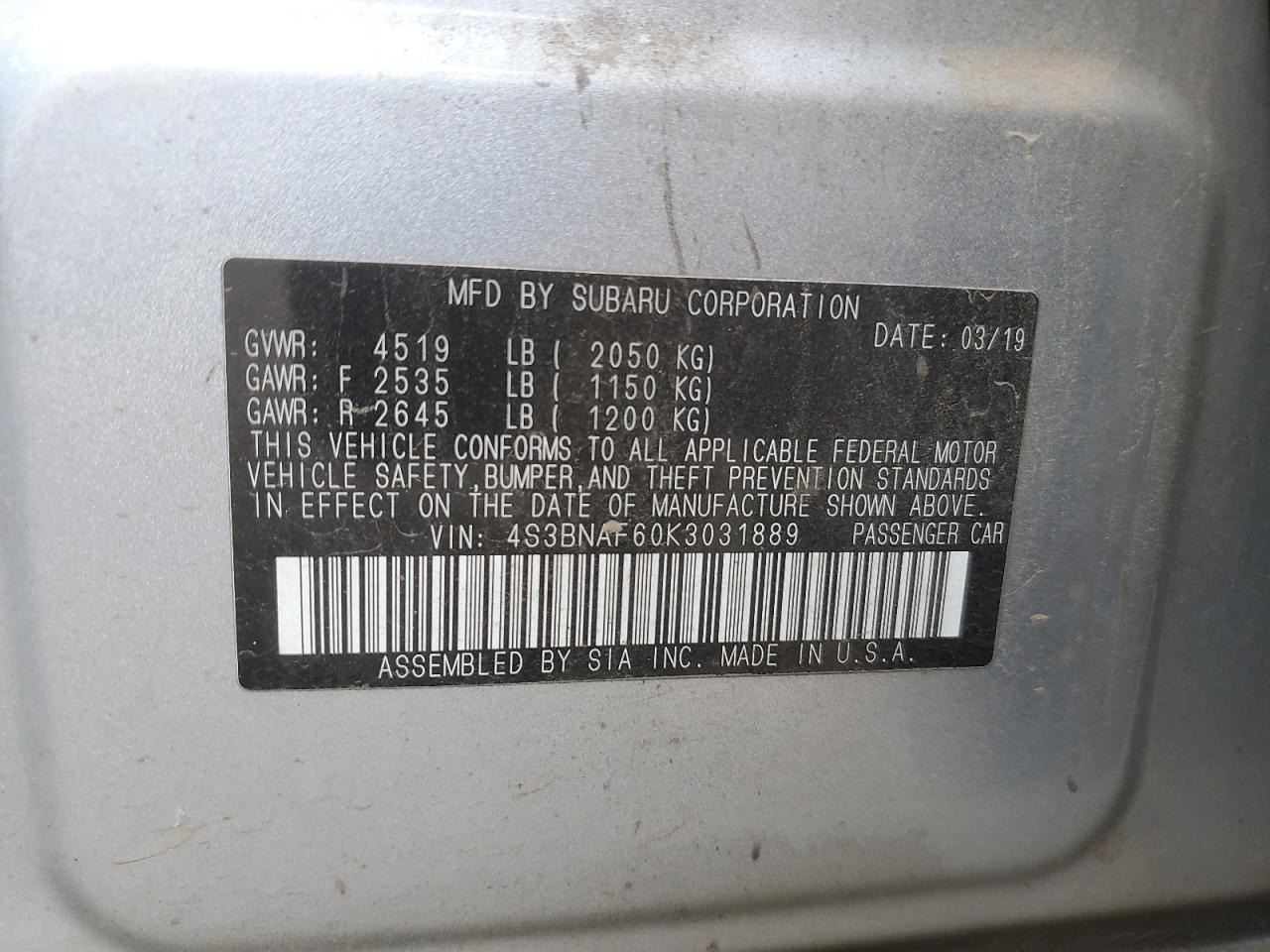 SUBARU LEGACY 2.5I PREMIUM