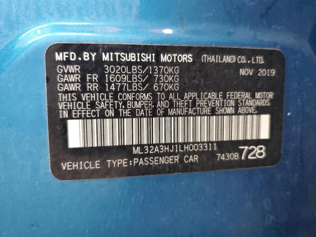 2020 MITSUBISHI MIRAGE ES ML32A3HJ1LH003311