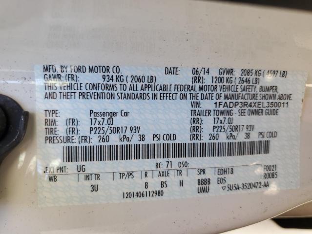 2014 FORD FOCUS BEV - 1FADP3R4XEL350011