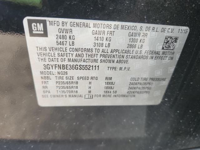 2016 CADILLAC SRX LUXURY 3GYFNBE36GS552111