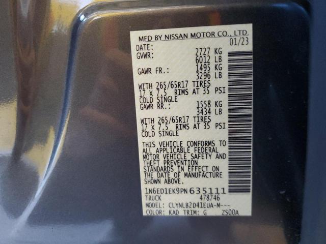 2023 NISSAN FRONTIER S 1N6ED1EK9PN635111