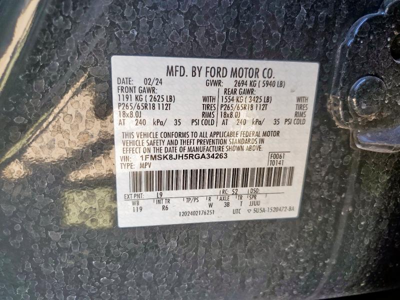 2024 FORD EXPLORER T 1FMSK8JH5RGA34263