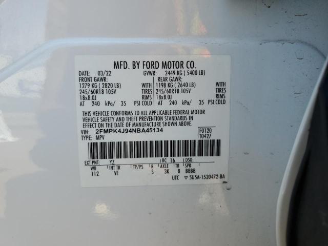 2022 FORD EDGE SEL - 2FMPK4J94NBA45134