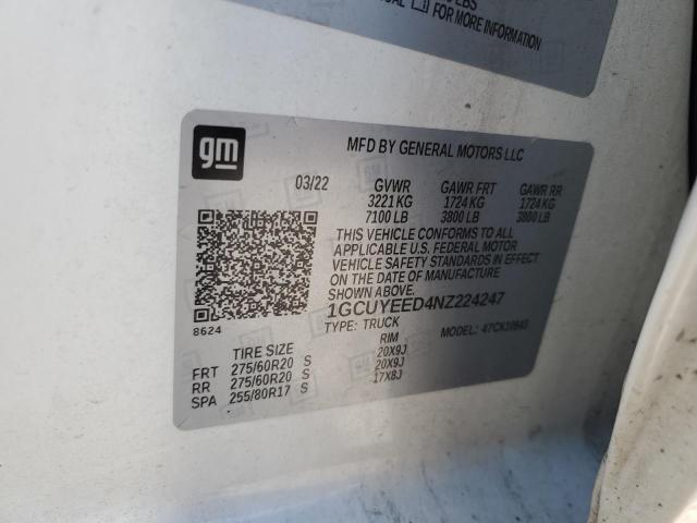 2022 CHEVROLET SILVERADO LTD K1500 RST 1GCUYEED4NZ224247