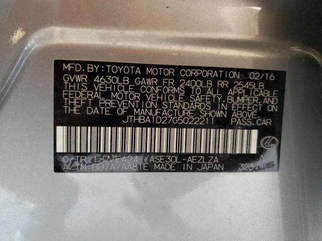2016 LEXUS IS 200T JTHBA1D27G5022211