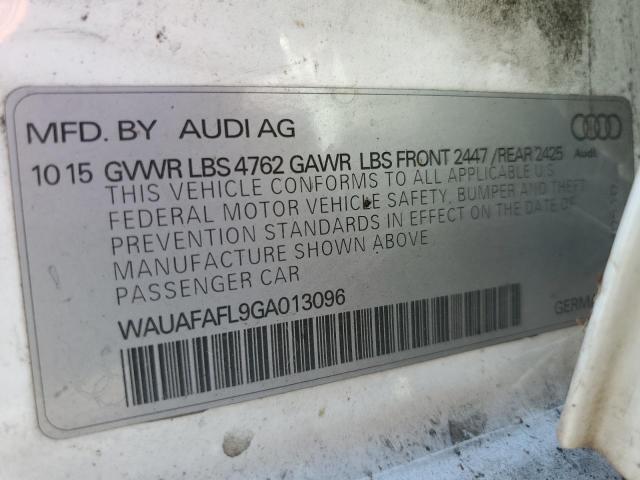 2016 AUDI A4 PREMIUM WAUAFAFL9GA013096