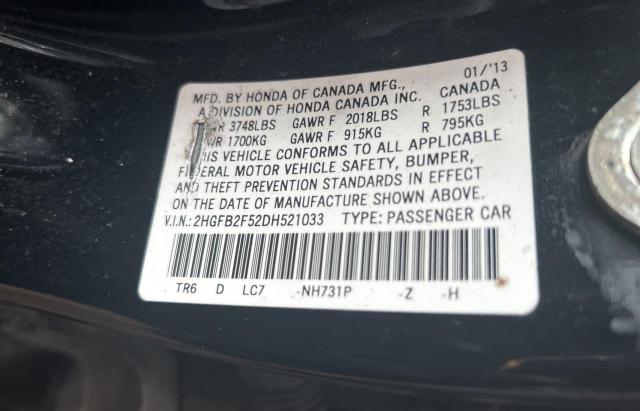 2013 HONDA CIVIC LX - 2HGFB2F52DH521033