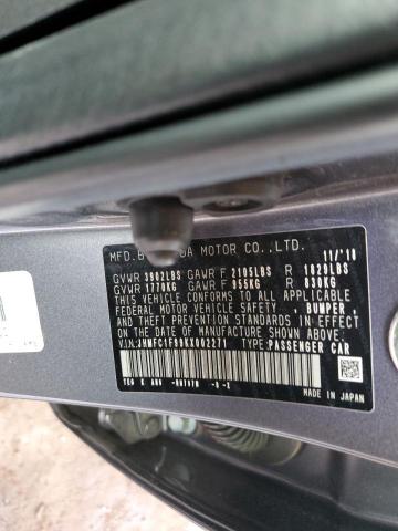 2019 HONDA CIVIC TOURING JHMFC1F99KX002271