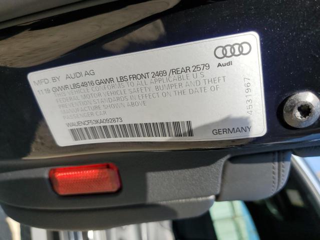 2019 AUDI A5 PREMIUM WAUENCF53KA092873