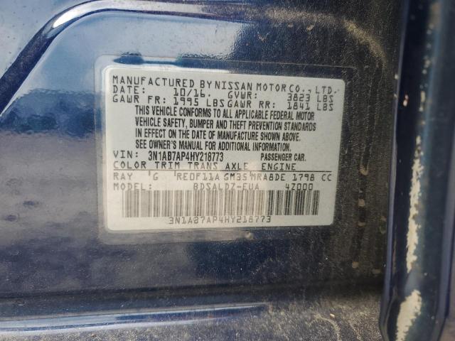 2017 NISSAN SENTRA S 3N1AB7AP4HY218773