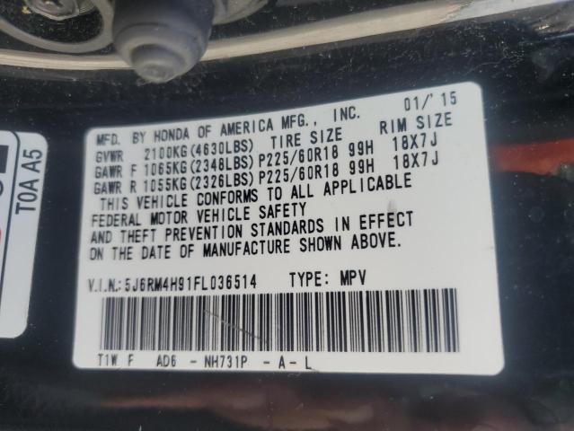 2015 HONDA CR-V TOURI 5J6RM4H91FL036514