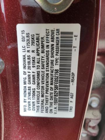 2015 HONDA CIVIC LX 19XFB2F58FE052768