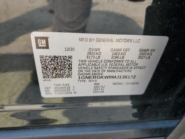 2021 CHEVROLET TRAVERSE L 1GNERGKW9MJ136172
