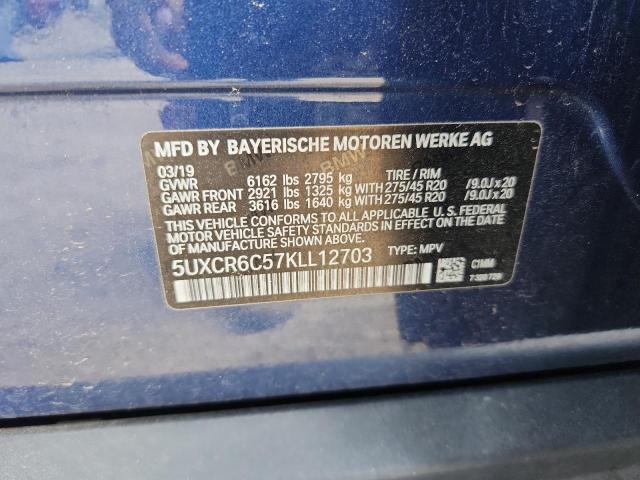 2019 BMW X5 XDRIVE4 5UXCR6C57KLL12703