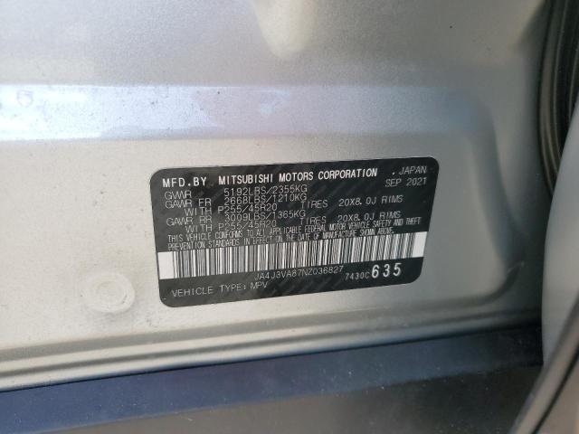 2022 MITSUBISHI OUTLANDER SEL JA4J3VA87NZ036827