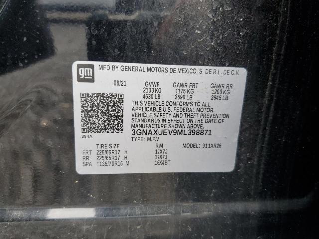 2021 CHEVROLET EQUINOX LT - 3GNAXUEV9ML398871
