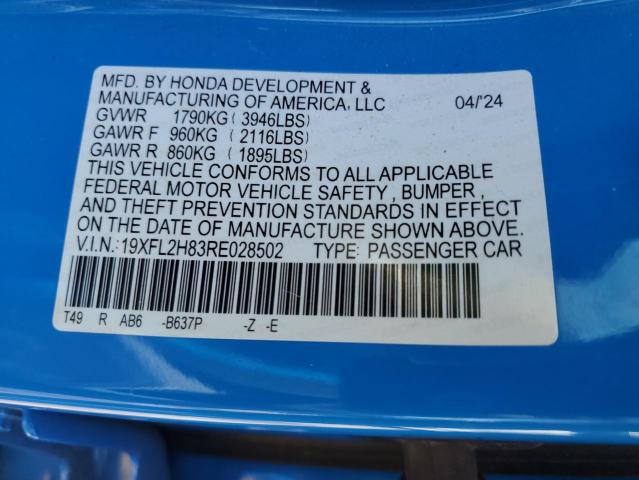 2024 HONDA CIVIC SPORT 19XFL2H83RE028502