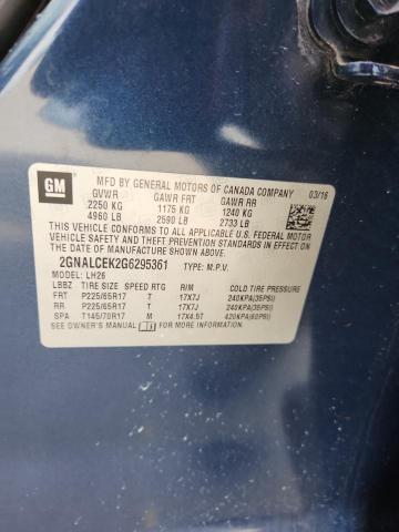 2016 CHEVROLET EQUINOX LT - 2GNALCEK2G6295361