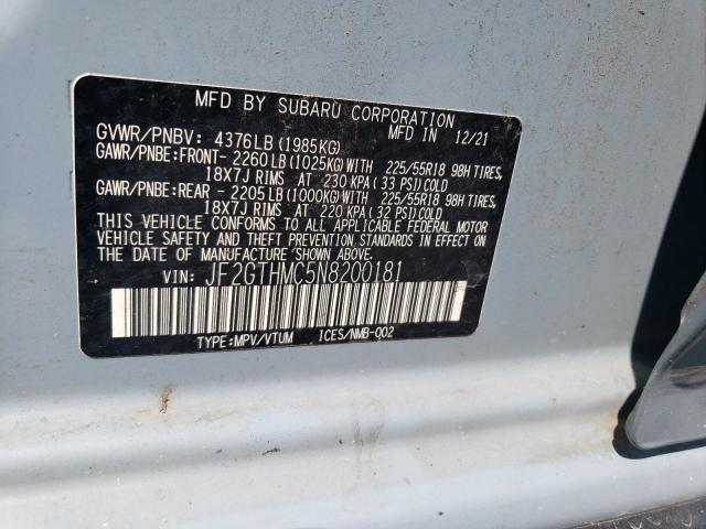2022 SUBARU CROSSTREK JF2GTHMC5N8200181