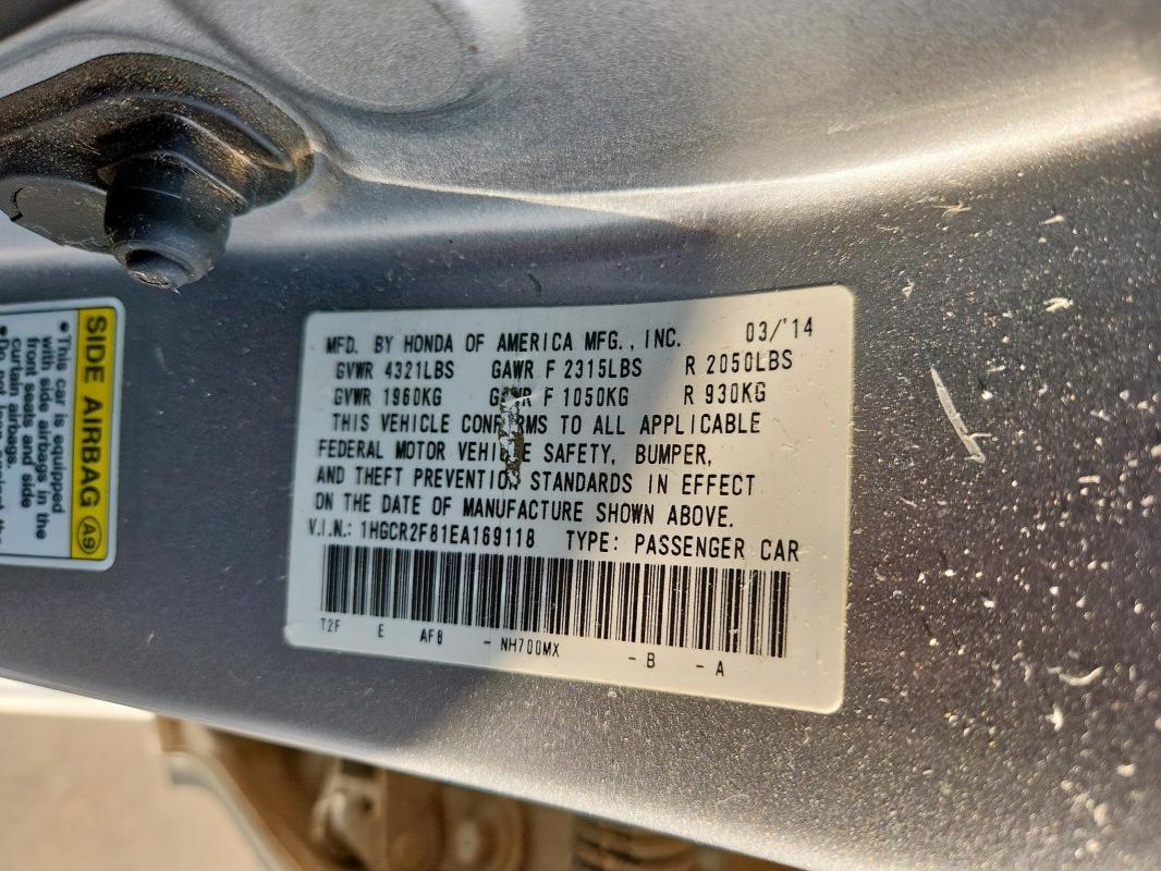 2014 HONDA ACCORD EXL - 1HGCR2F81EA169118