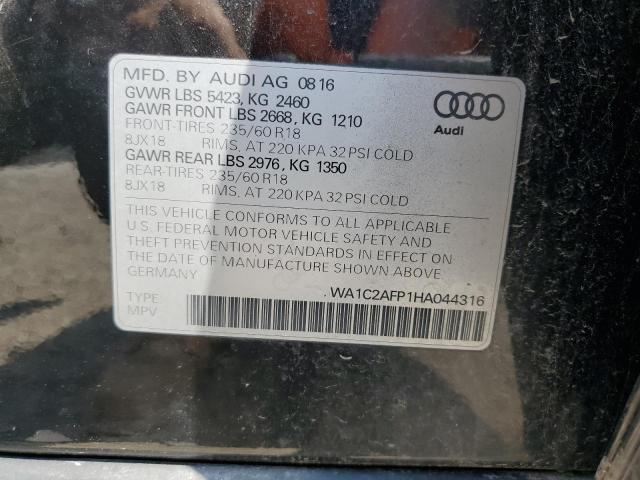 2017 AUDI Q5 PREMIUM WA1C2AFP1HA044316