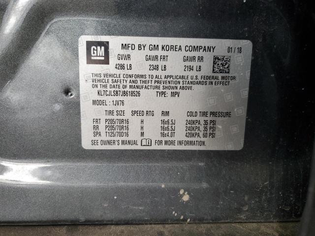 2018 CHEVROLET TRAX 1LT KL7CJLSB7JB618526