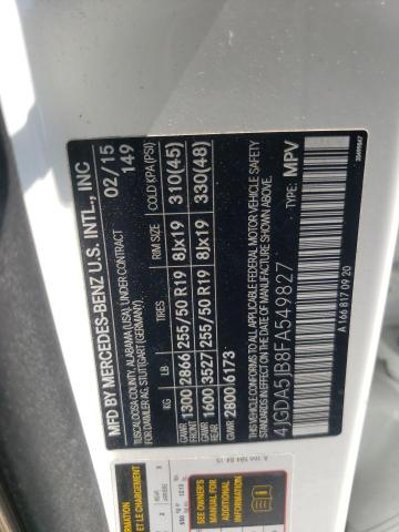 2015 MERCEDES-BENZ ML 350 4JGDA5JB8FA549827