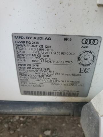 2020 AUDI Q5 PREMIUM WA1ANAFY3L2015796