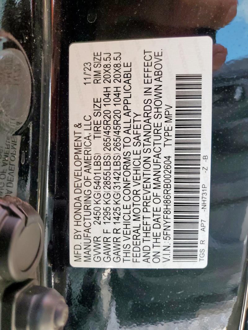 2024 HONDA PASSPORT B 5FNYF8H86RB002604