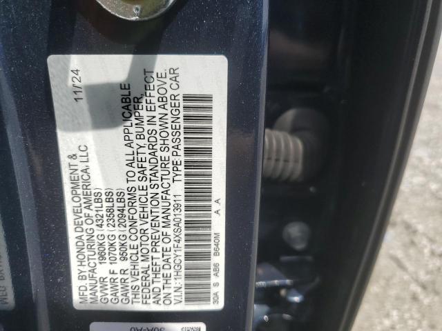 2025 HONDA ACCORD SE 1HGCY1F4XSA013911