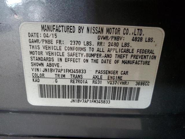2015 INFINITI Q50 BASE JN1BV7AP1FM345833