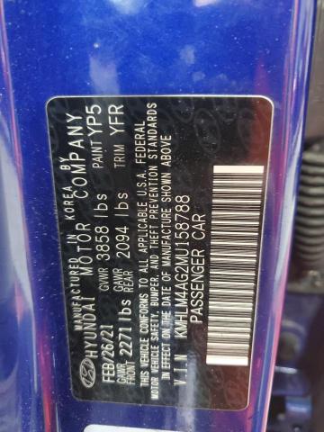 2021 HYUNDAI ELANTRA SEL KMHLM4AG2MU158788