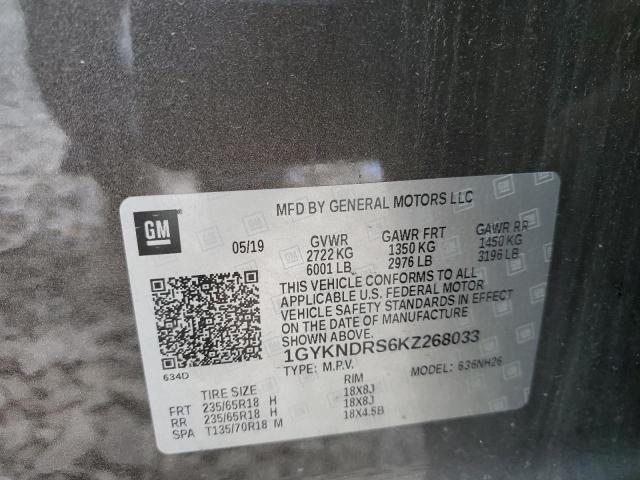 2019 CADILLAC XT5 LUXURY 1GYKNDRS6KZ268033