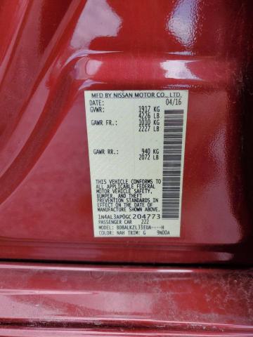2016 NISSAN ALTIMA 2.5 - 1N4AL3AP0GC204773