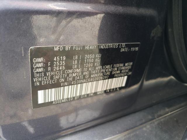 2016 SUBARU LEGACY 2.5 4S3BNAC64G3028392