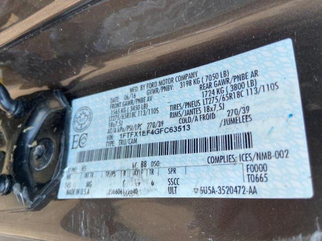 2016 FORD F150 SUPER - 1FTFX1EF4GFC63513