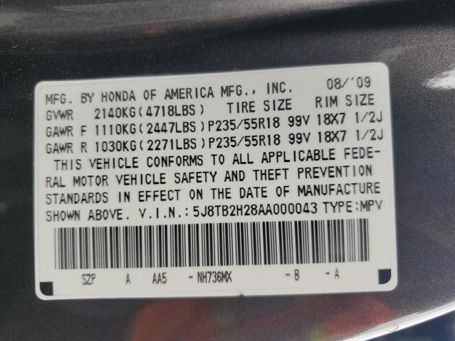 2010 ACURA RDX - 5J8TB2H28AA000043