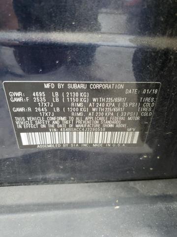 2018 SUBARU OUTBACK 2.5I PREMIUM 4S4BSACC4J3290558